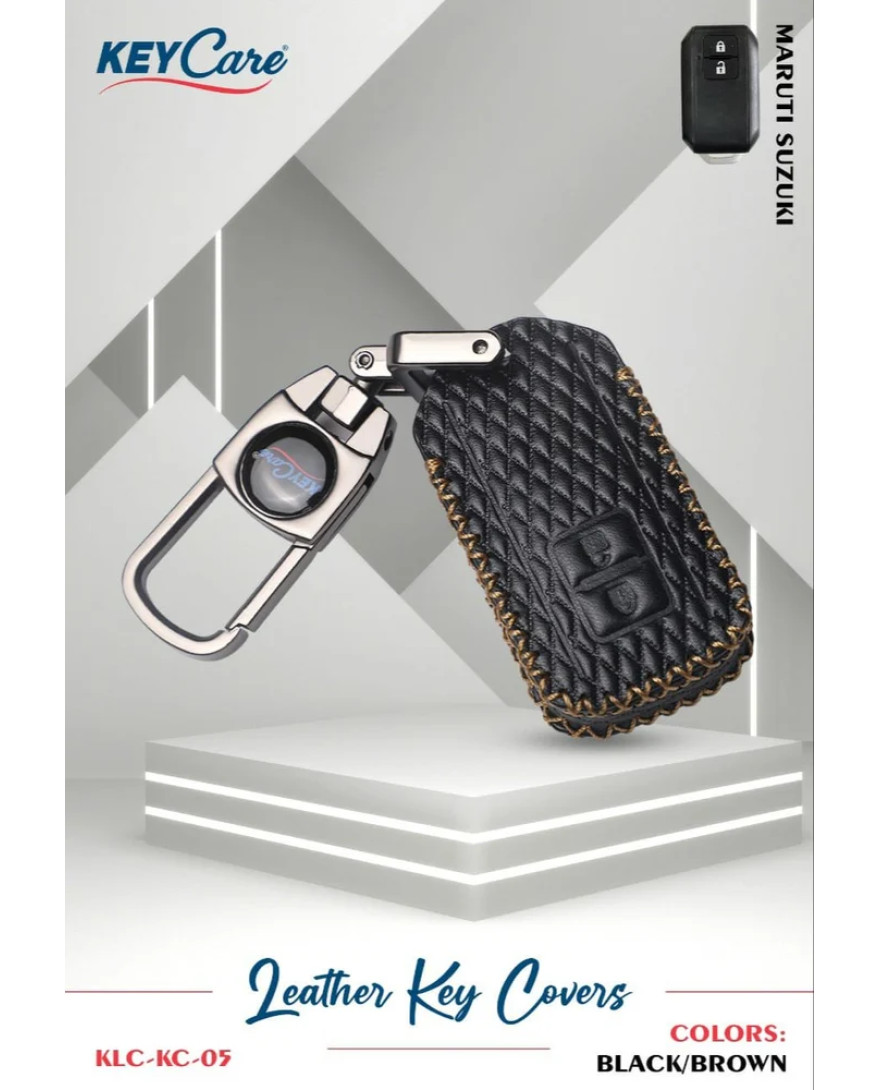 Key Care KLC 05 Silicon Car Key Cover Fit for Maruti Suzuki Baleno,Dzire,Ertiga,XL6 | Brown